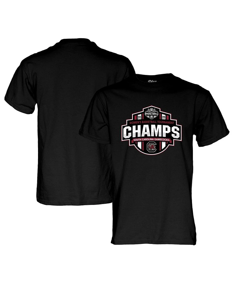 Blue 84 Men's Black South Carolina Gamecocks 2025 Sec Women's Basketball Conference Tournament Champions Locker Room T-Shirt