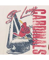 New Era Men's Cream St. Louis Cardinals Cooperstown Collection Oversized Throwback Distressed T-Shirt