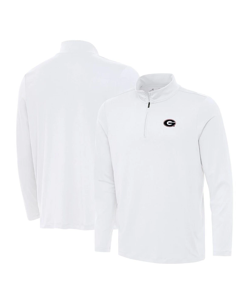 Antigua Men's White Georgia Bulldogs Reprocess Quarter-Zip Top