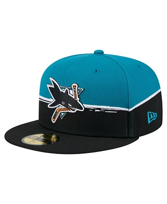 New Era Men's Black/Teal San Jose Sharks Vintage Color Dip 59FIFTY Fitted Hat