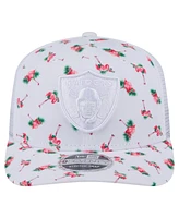 New Era Men's White Las Vegas Raiders Adventure Flamingo Pattern 9SEVENTY Stretch-Snap Hat