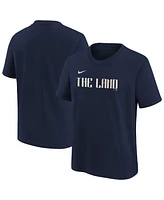 Nike Big Boys and Girls Navy Cleveland Guardians City Connect Wordmark T-Shirt