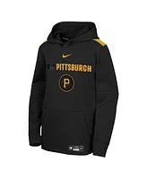 Nike Big Boys and Girls Black Pittsburgh Pirates City Connect Authentic Collection Performance Pullover Hoodie