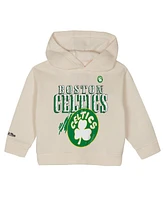 Mitchell & Ness Toddler 2-Piece Cream Boston Celtics Hang Time Oversized Pullover Hoodie and Pants Set