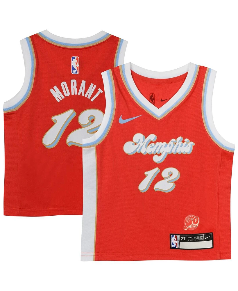 Nike Baby Boys and Girls Ja Morant Red Memphis Grizzlies 2024/25 Swingman Player Jersey - City Edition