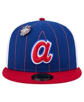 New Era Men's Blue Atlanta Braves Pinstripe 59FIFTY Fitted Hat