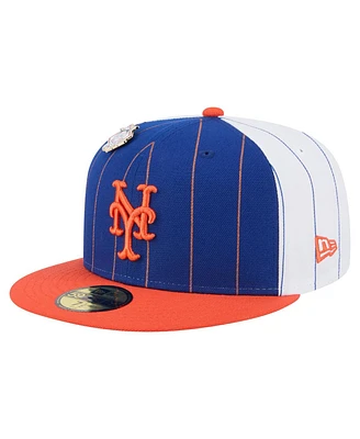New Era Men's Blue New York Mets Pinstripe 59FIFTY Fitted Hat