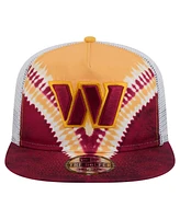New Era Men's Gold/Burgundy Washington Commanders Throwback Dye Golfer Snapback Hat