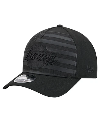 New Era Men's Black Los Angeles Lakers Game Day Flag A-Frame 9FORTY Adjustable Hat