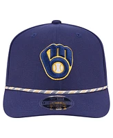 New Era Men's Navy Milwaukee Brewers Multi-Rope 9SEVENTY Stretch-Snap Hat