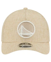 New Era Men's Tan Golden State Warriors Injection Woven A-Frame 9FORTY Adjustable Hat