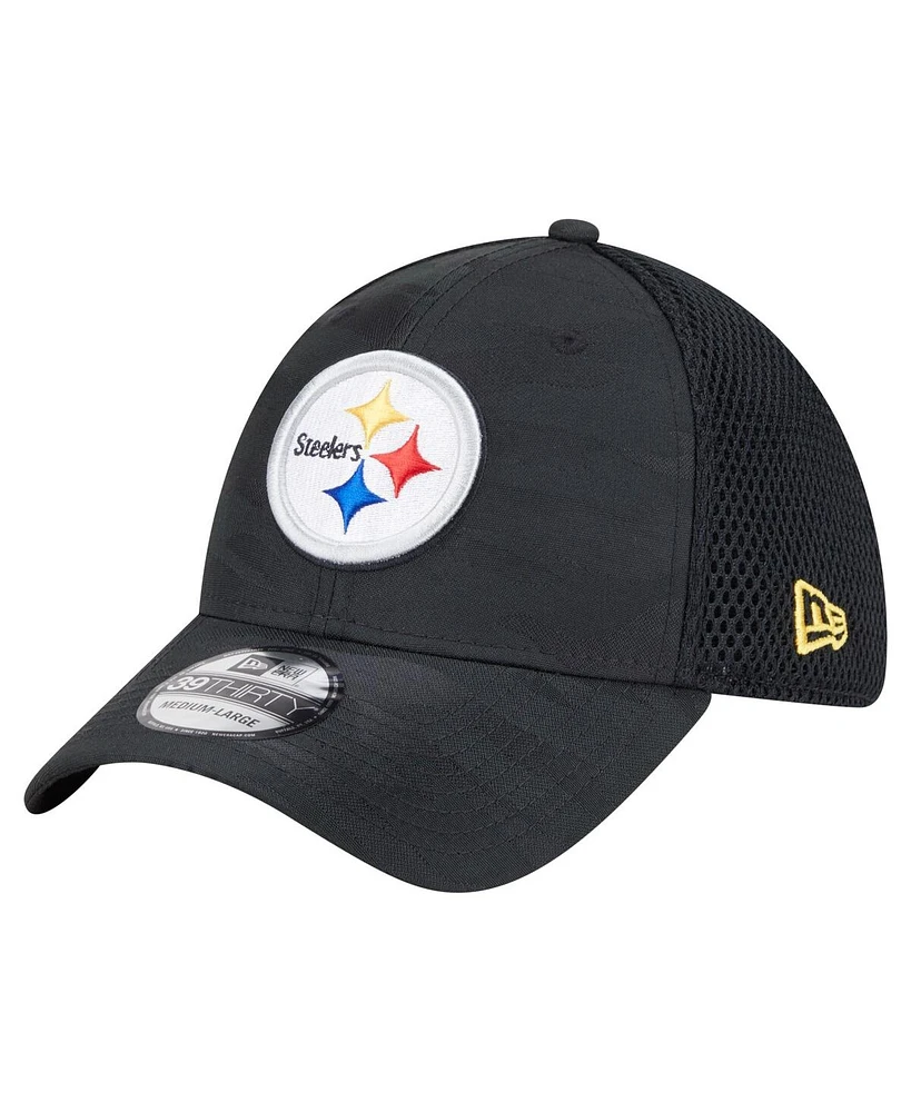 New Era Men's Black Pittsburgh Steelers Active Camo 39THIRTY Flex Hat