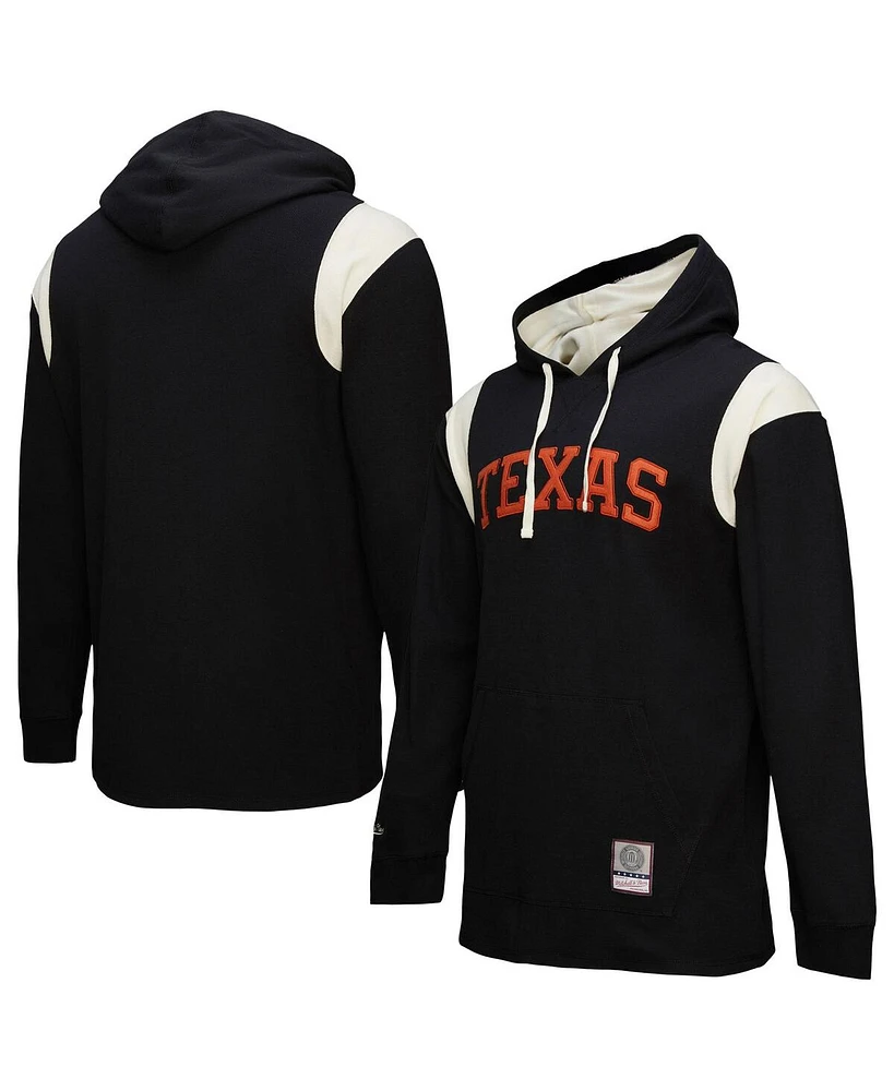 Mitchell & Ness Men's Black Texas Longhorns Thermal Lightweight Pullover Hoodie