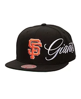 Mitchell & Ness Men's Black San Francisco Giants Just Don x Mlb Lux Script Snapback Hat