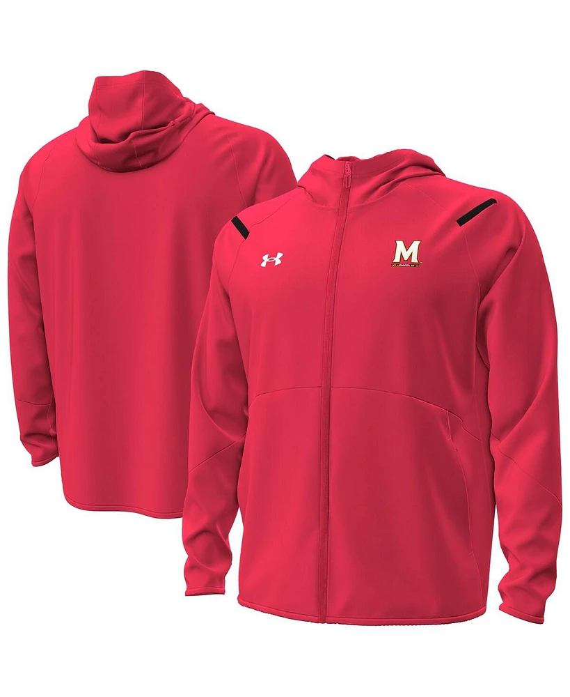 Under Armour Men's Red Maryland Terrapins Unstoppable Performance Fleece Hoodie Half-Zip Jacket