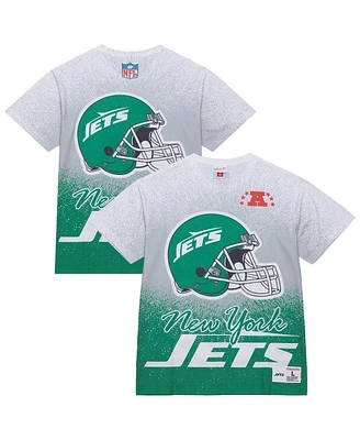 Mitchell & Ness Men's White New York Jets Team Burst Vintage Logo T-Shirt