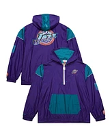 Mitchell & Ness Men's and Women's Purple Utah Jazz Hardwood Classics Team Og 3.0 Anorak Half-Zip Windbreaker Jacket