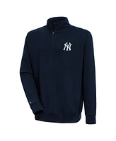 Antigua Men's Navy New York Yankees Victory Quarter-Zip Pullover Top