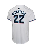 Nike Big Boys and Girls Sandy Alcantara White Miami Marlins Home Game Player Jersey