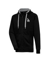 Antigua Men's Black Los Angeles Dodgers Metallic Victory Full-Zip Hoodie Jacket