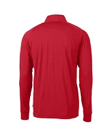 Cutter & Buck Men's Red Buffalo Bills Adapt Eco Knit Stretch Quarter-Zip Throwback Pullover Top