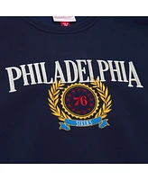 Mitchell & Ness Men's Navy Philadelphia 76ers Hardwood Classics Collegiate Fleece Pullover Sweatshirt