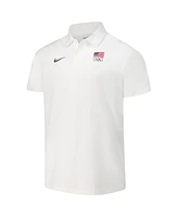 Nike Men's White Team Usa Woven Performance Polo Shirt