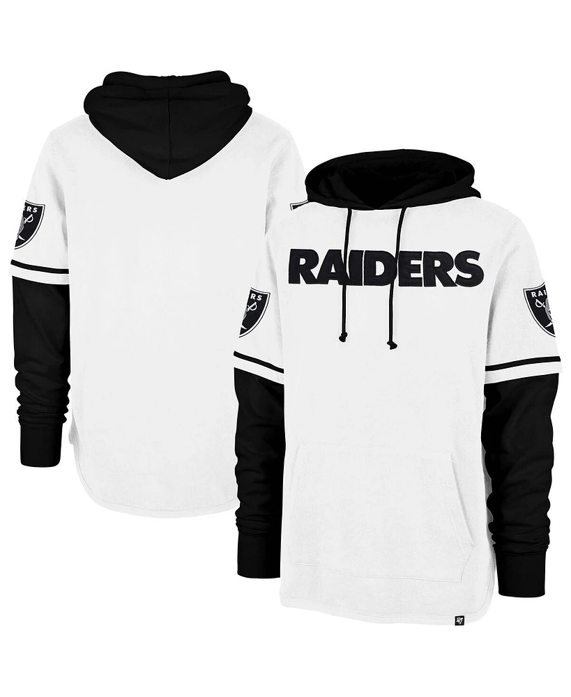 '47 Brand Men's White Las Vegas Raiders Trifecta Shortstop Pullover Hoodie