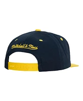 Mitchell & Ness Men's Navy/Maize Michigan Wolverines Varsity Letter Snapback Hat