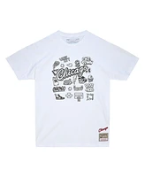 Mitchell & Ness Men's White Chicago Bulls Hardwood Classics Doodle T-Shirt