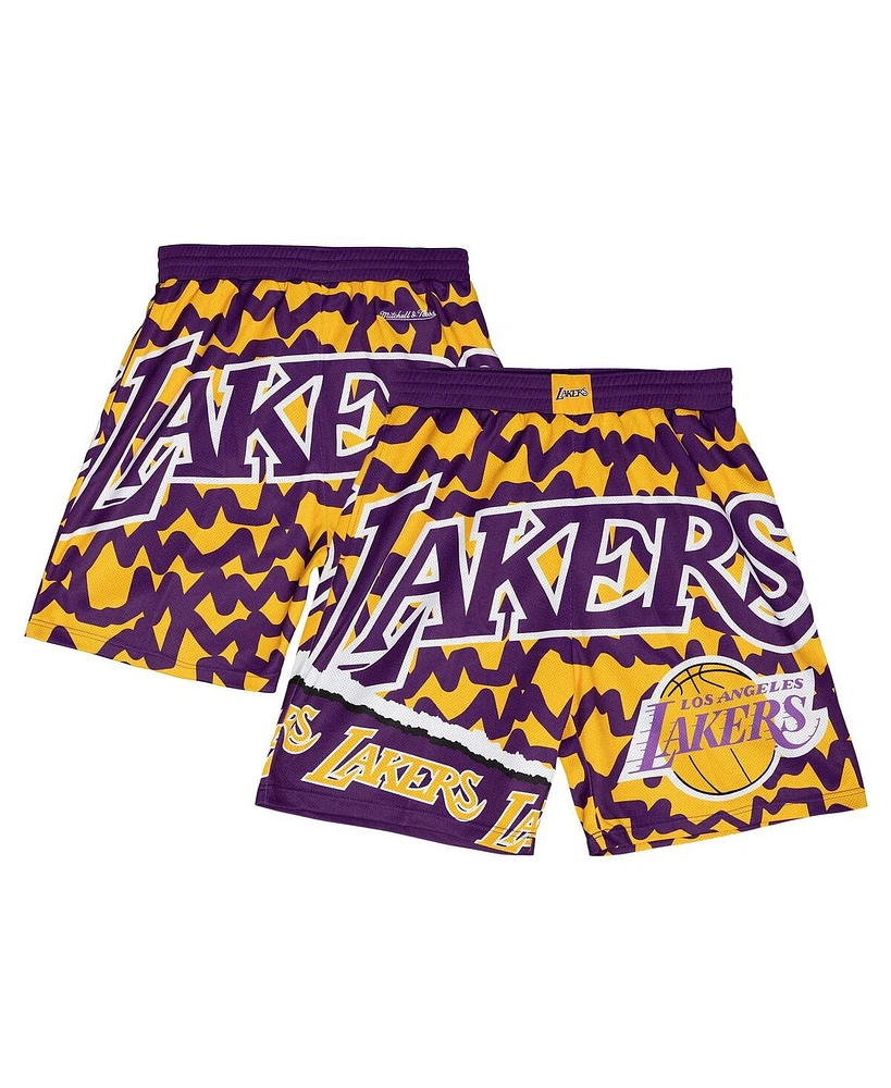 Mitchell & Ness Men's Purple/Gold Los Angeles Lakers Jumbotron 2.0 Sublimated Shorts