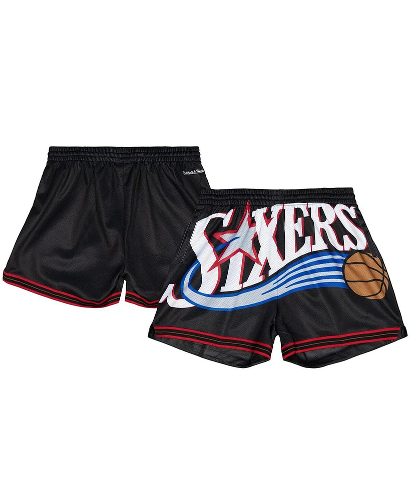 Mitchell & Ness Women's Black Philadelphia 76ers Swingman Big Face 3.0 Basketball Shorts