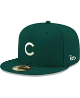 New Era Men's Green Chicago Cubs White Logo 59FIFTY Fitted Hat