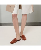 Franco Sarto Women's Tavana Fisherman Square Toe Flat Mules