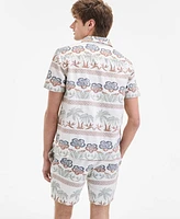 Sun + Stone Men's Ace Short Sleeve Printed Button-Front Camp Shirt, Exclusively at Macy's