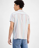 Sun + Stone Men's Cove Short Sleeve Striped Button-Front Camp Shirt, Exclusively at Macy's