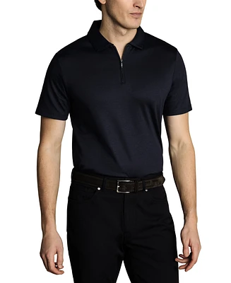 Charles Tyrwhitt Men's Mercerized Cotton Short Sleeve Zipper Polo Shirt
