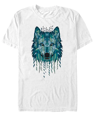 Design By Humans Men's Geometric Wolf Short Sleeve T-Shirt
