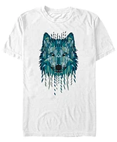 Design By Humans Men's Geometric Wolf Short Sleeve T-Shirt