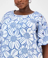 Sandra Darren Plus Embroidered Floral Shift Dress