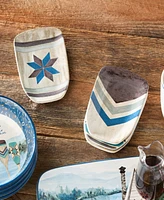 Certified International Wake At The Lake 3-d Oar 4-Pc. Canape Plates, Service For 4