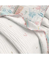 Linery & Co. Fading Coral Stitched Quilt Set with Shams