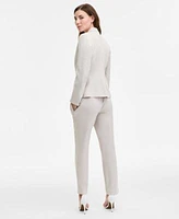 Kasper Womens Seamed Jacket Cowlneck Top Slim Leg Pants