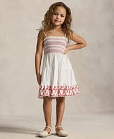 Polo Ralph Lauren Toddler and Little Girls Smocked Eyelet Jersey Dress