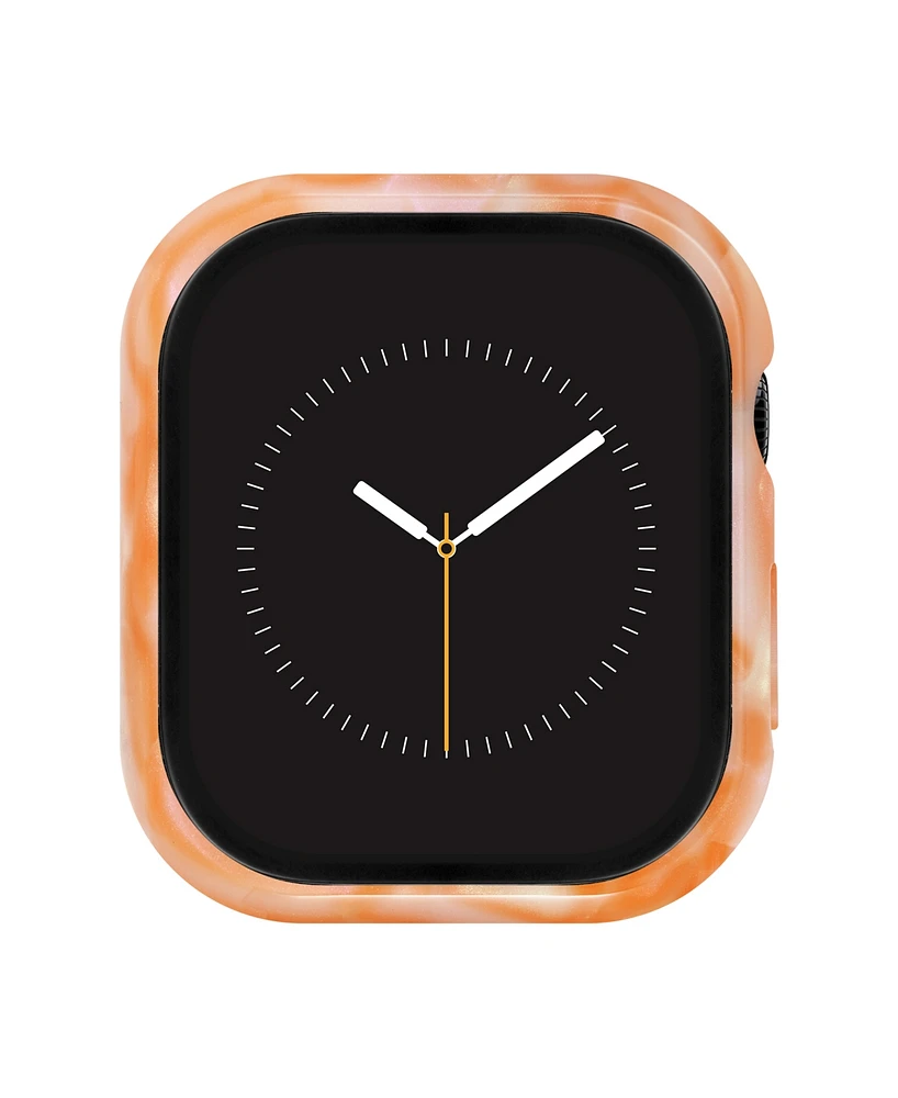Anne Klein Women's Peach Marbleized Acetate Protective Band Case for Apple Watch 41mm