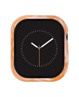 Anne Klein Women's Peach Marbleized Acetate Protective Band Case for Apple Watch 41mm