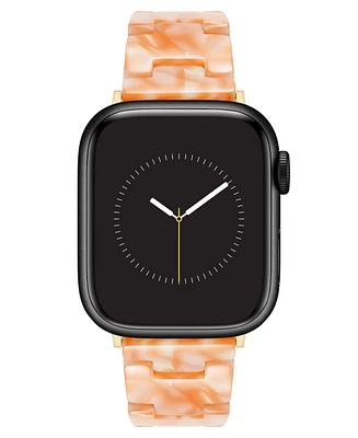 Anne Klein Women's Peach Marbleized Acetate Bracelet Band for Apple Watch 10 38/40/41mm