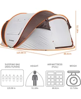 EchoSmile Camping Instant Tent, 6 Person Pop Up Water Resistant Dome Easy Setup for Hiking and Outdoor, Portable Tent with Carry B