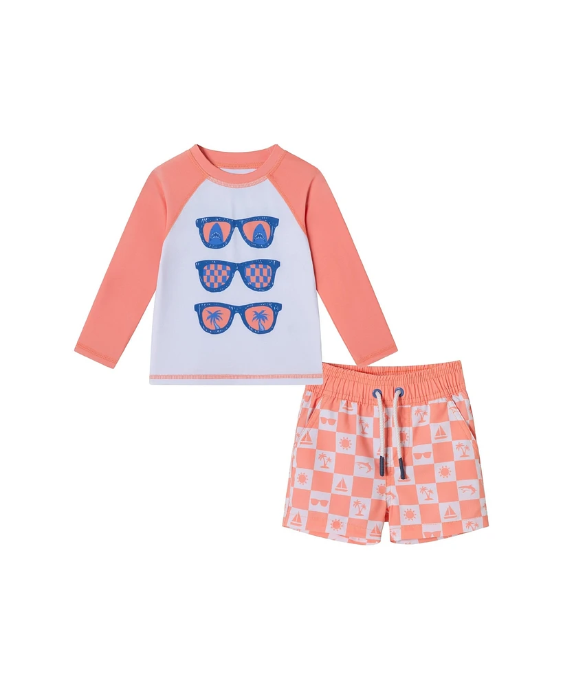 Andy & Evan Baby Boys Sunglasses Graphic Rashguard Set