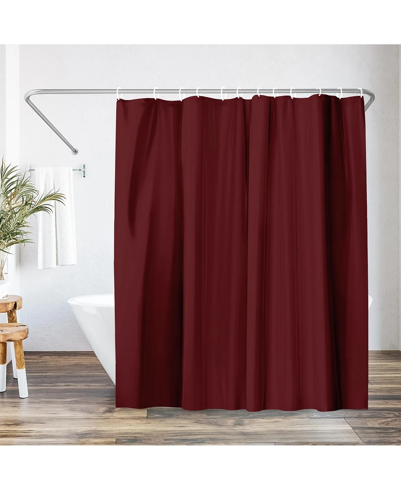 Americanflat 71x74 Solid Burgundy Shower Curtain - Water Resistant - Polyester Fabric